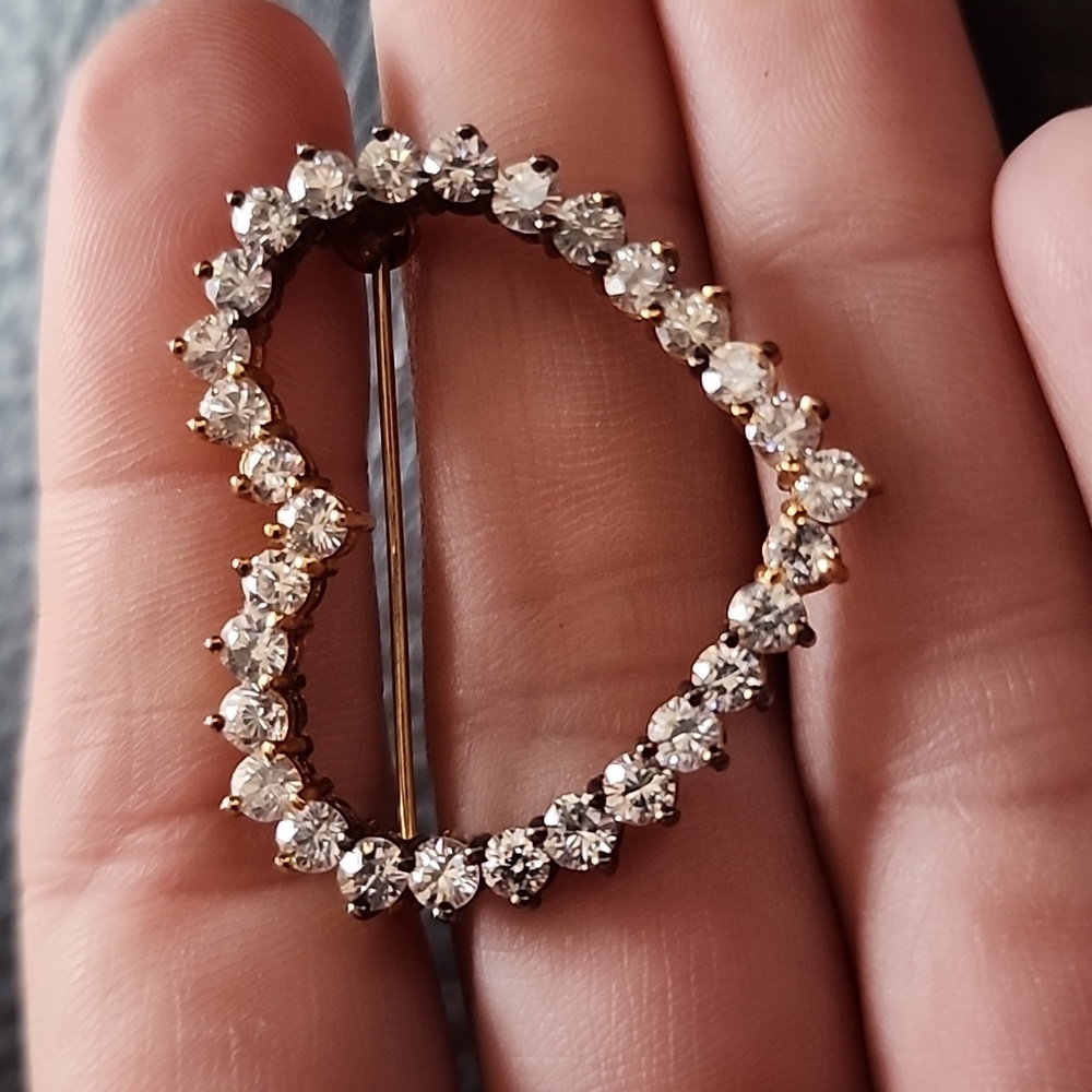 Vtg Gold Plated Sterling Silver Brooch